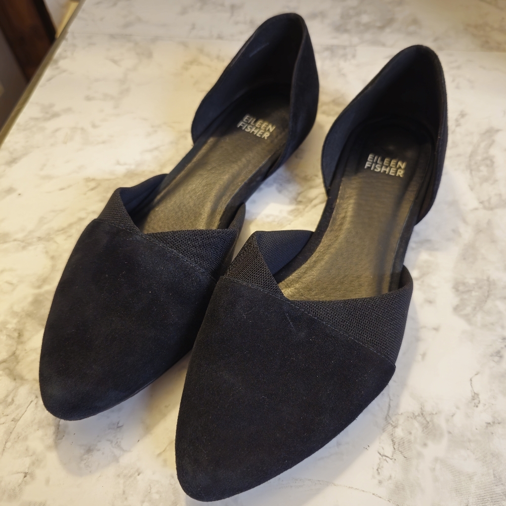 Eileen Fisher Black Flats Timeless Comfort and Style Size 8